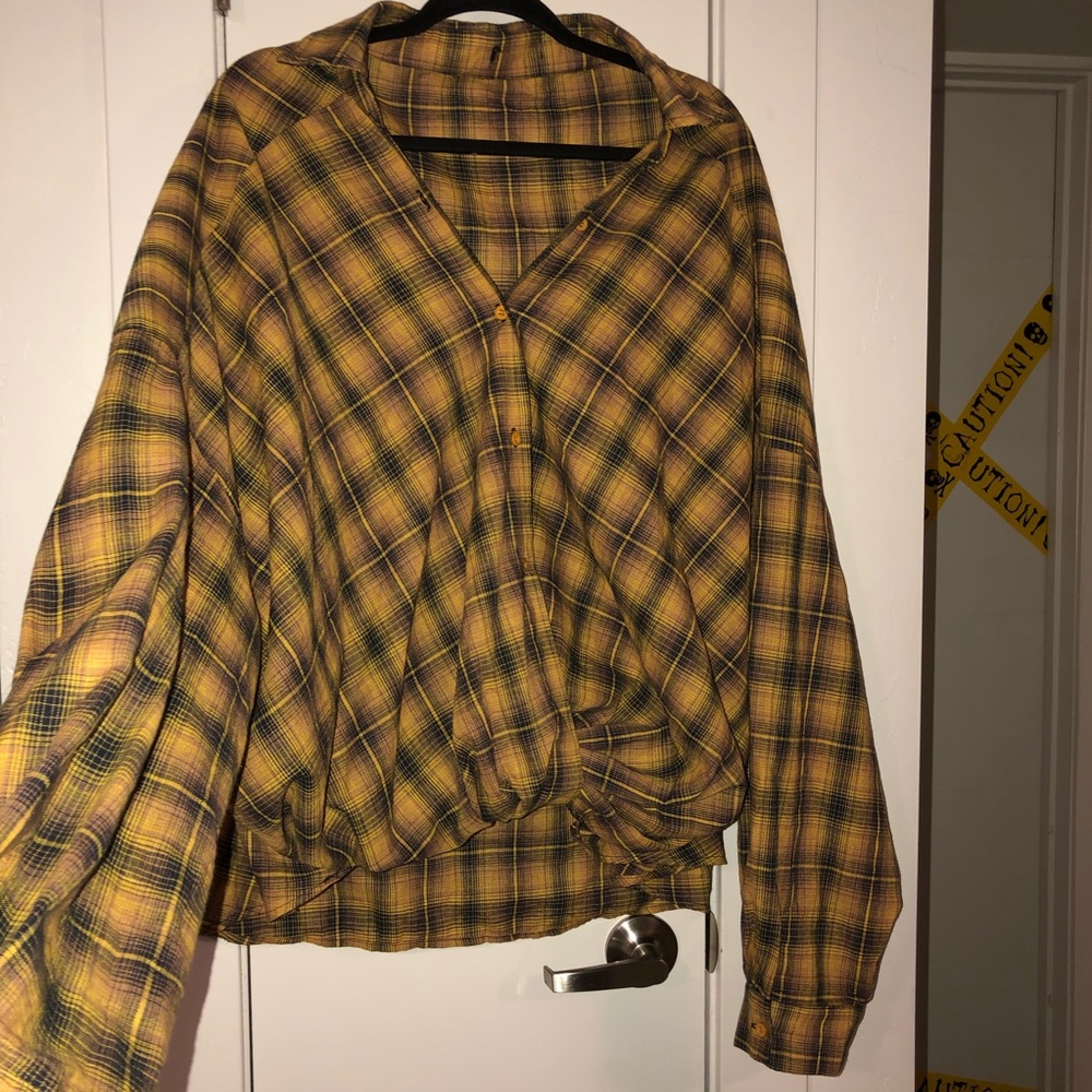 Mustard Plaid Crop Top